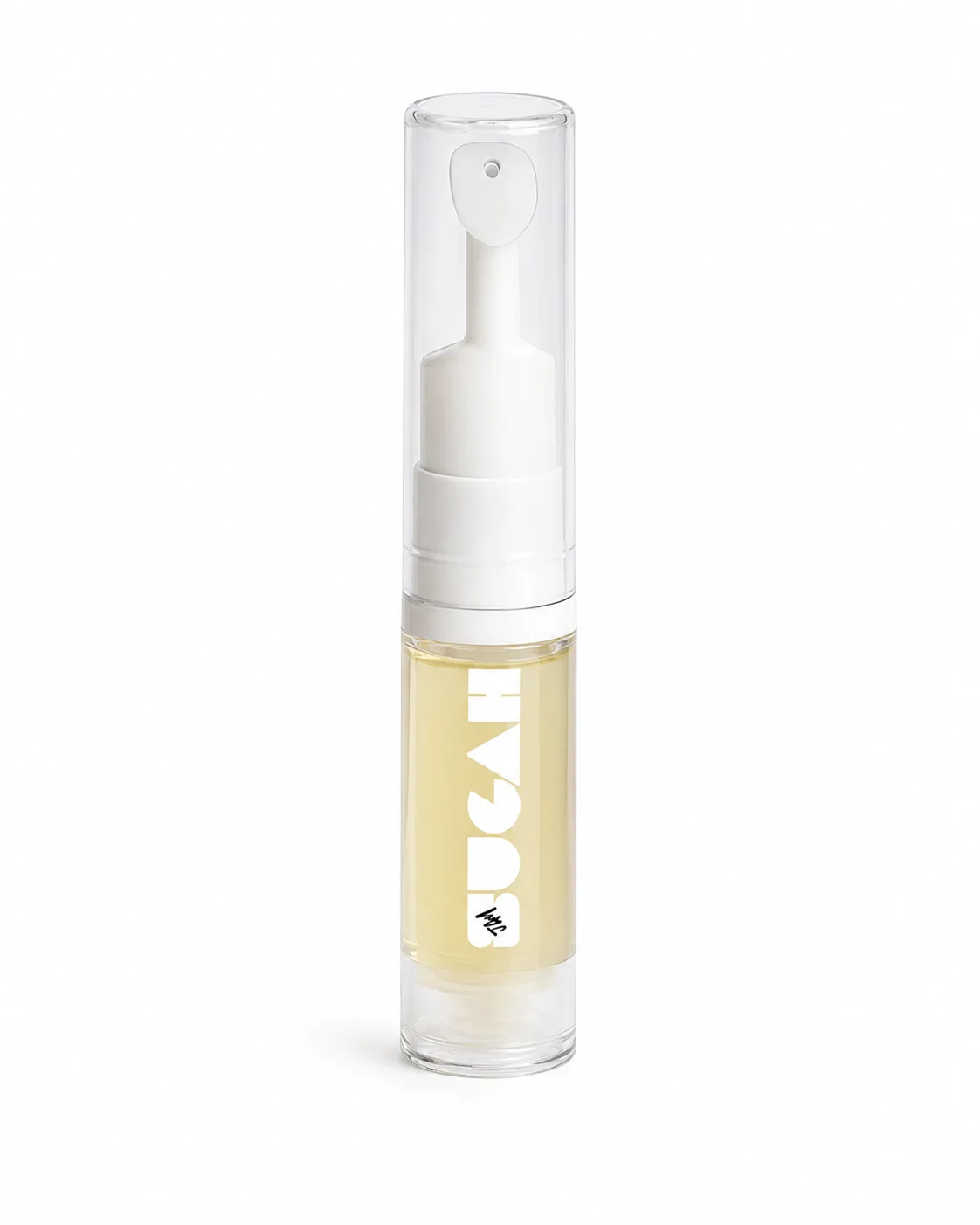 SugahJam™ Jelly Lip Mask in Coconut Key Lime — golden jelly in a clear pump tube